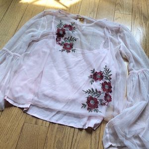Mesh hollister top with attached camisole